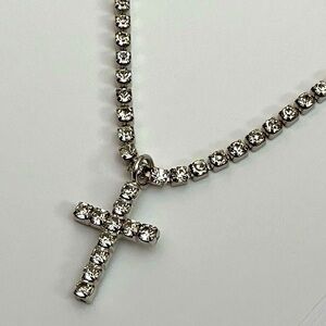 New Tennis Style Cross Pendant Chain Necklace Unisex